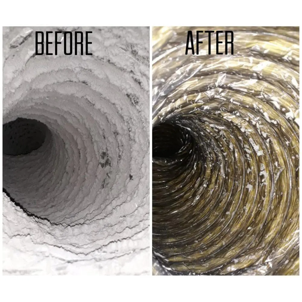 before and after- duct cleaning- American Air Duct Services