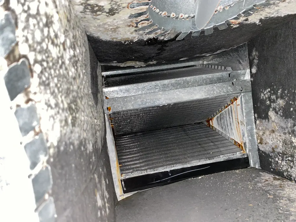duct before cleaning- American Air Duct Services