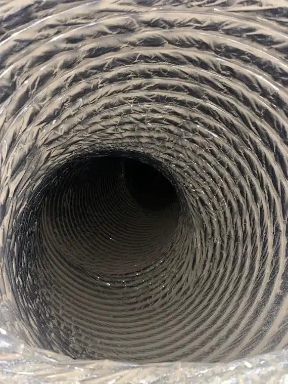Close-up view of an air duct interior showing the smooth by American Air Duct Service