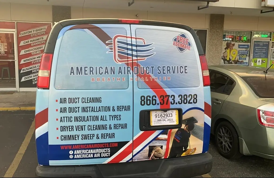 American Air Duct Service van with company branding