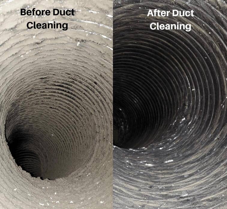 before and after american air duct cleaning