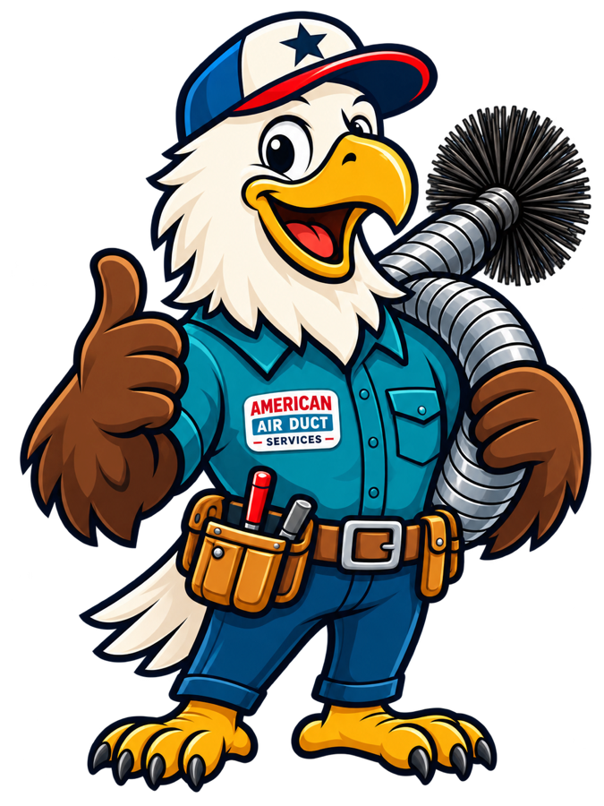 American Air Duct Services mascot eagle giving a thumbs up